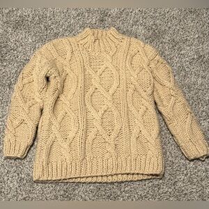 DISSH Cable Knit Turtleneck Sweater - Tan
